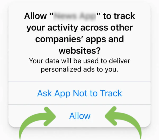 iOS Allow Tracking Dialog